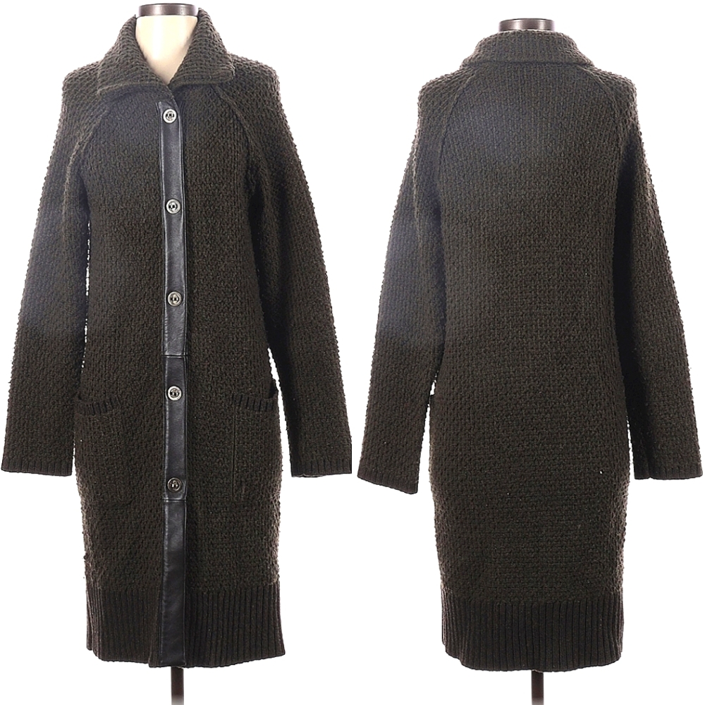 Vintage Wool Cashmere Knit Sweater Jacket Coat VTG XS Anne Klein